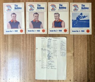 Vintage 1968 Vfl Afl Western Footscray Bulldogs Year Book And Player Signatures