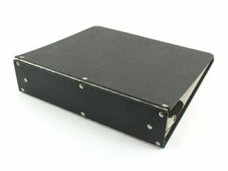 Vintage 3 - Ring Binder Piano Hinge Black Pebbled Faux Leather 3 " 2 1/4 "