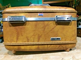 Vintage American Tourister Brown Overnight Train Case (no Key)