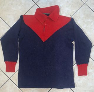 Norwood Redlegs Vintage 1960’s Long Sleeve Wool Football Guernsey
