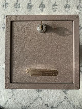 Vintage Meilink Hercules Steel Safe Locking Home Vault Drawer And Key 13 " X 6.  5 "