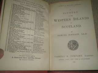 A Journey To The Western Islands Of Scotland By Samuel Johnson Lld - 1886 H/b Ed