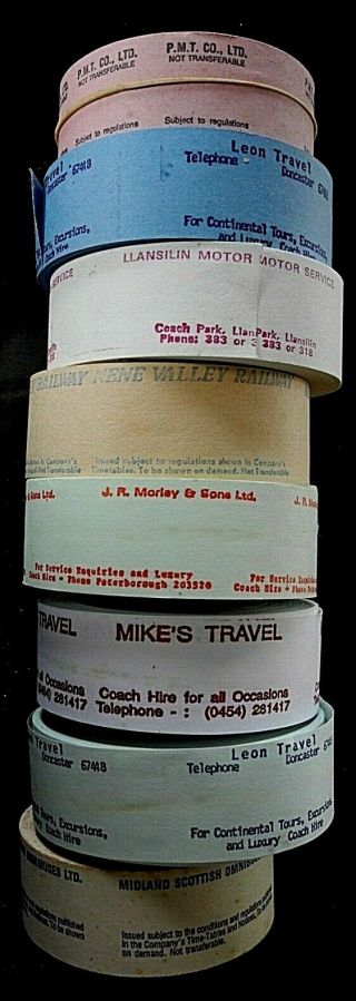 Bus Ticket Rolls: 8 For Setright Machine,  Titles As Photos.