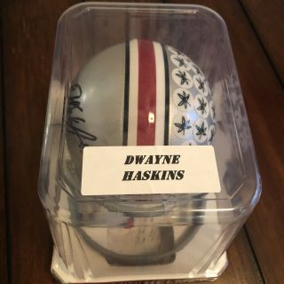 Dwayne Haskins Signed Autograph Ohio State Mini Helmet Beckett Redskins 3