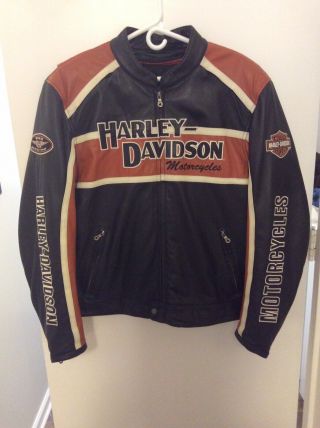 Men’s Harley Davidson Leather Jacket Size Xl Usa