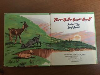 Vintage Children ' s Whitman Tell - A - Tale Book THREE BILLY GOATS GRUFF Ames,  1954 3
