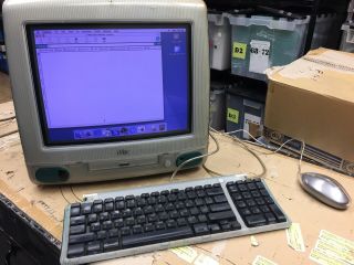 Vintage Apple Imac G3,  Blueberry With Keyboard,  Power Cord