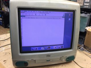 Vintage Apple iMac G3,  Blueberry with Keyboard,  Power Cord 2