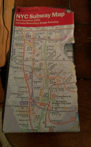 1995 Mta Metropolitan Transportation Authority Subway Map York City Transit