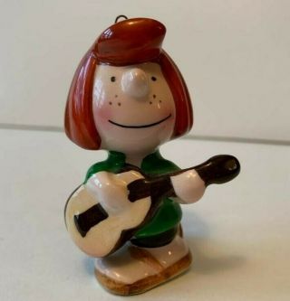 Vintage Peanuts Peppermint Patty Guitar Ceramic Ornament Musician Series 1950s