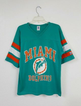 Vintage 90s Miami Dolphins Logo 7 Football Shirt Mens Size L