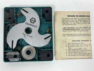 Vintage Dewalt Black & Decker 3 Knife Molding Head Set Part No.  R6501 R6500 3