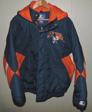 Vintage Virginia Cavaliers Starter Jacket Mens Xl 90s Puffer Winter Coat Uva