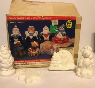 Vintage Wee Crafts Gift Toppers And Extra Ornaments Ready To Paint Kit