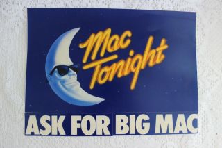 Vintage Mcdonalds Store Display Mac Tonight Ask For Big Mac Vinyl Print Ad