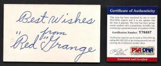 Red Grange Signed 3x5 Index Card - Psa/dna - Football - Chicago Bears - Illinois