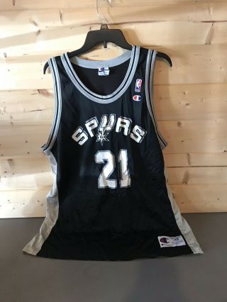 Vintage Champion San Antonio Spurs Tim Duncan 21 Jersey Size 48
