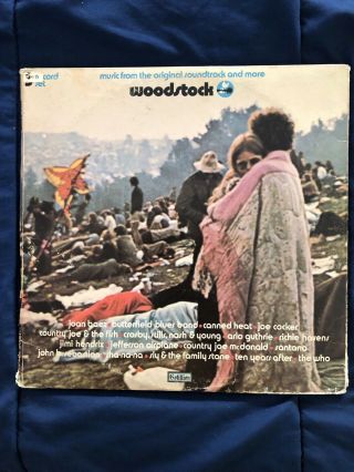 Vintage Woodstock Music From Soundtrack 3 Lp Record Set Cotillion Vinyl