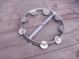 Vintage Tambourine For Hi - Hat Cymbal Stand Drum Set Drumset Drummer Percussion