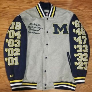 Vintage 90s Michigan Wolverines National Champions Varsity Jacket Sz L M Fab 5