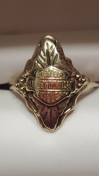 Harley Davidson Black Hills Gold Ring (10k Made By Stamper) Size 8.  5