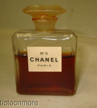 Vintage Chanel No 5 Paris France Perfume Glass Vanity Bottle