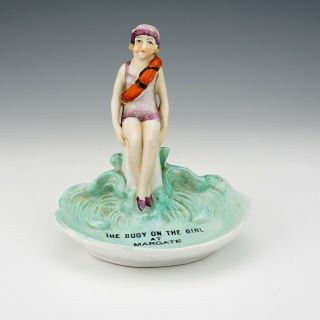 Vintage German Porcelain - Flapper Girl From Margate Figure - Art Deco