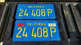 1973 1974 California Commercial License Plates Pair Dmv Clear Chevy C10 Ford