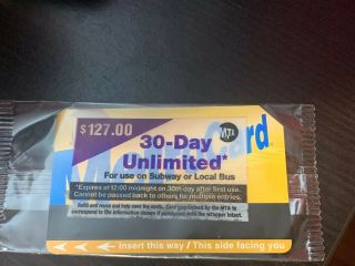 30 Day Nyc Mta Unlimited Metrocard