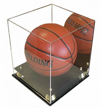 Deluxe Pro Uv Protected Full Size Basketball Display Case Stand W/ Mirror Back