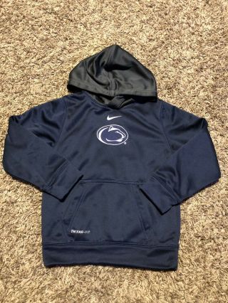 Penn State Nittany Lions Blue Nike Dri Fit Hoodie Sweatshirt Youth Size 7