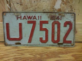 1941 Hawaii Licence Plate