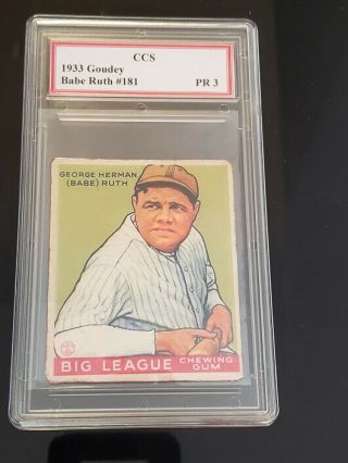 1933 Goudey Babe Ruth 181 York Yankees Rookie Card -