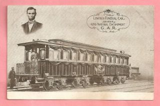 Lincoln Funeral Car Souv 42nd Nat.  Encampment G.  A.  R.  Post Card 1908