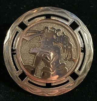 Vintage Sterling Silver & 18K Gold Andean Brooch Peru 2
