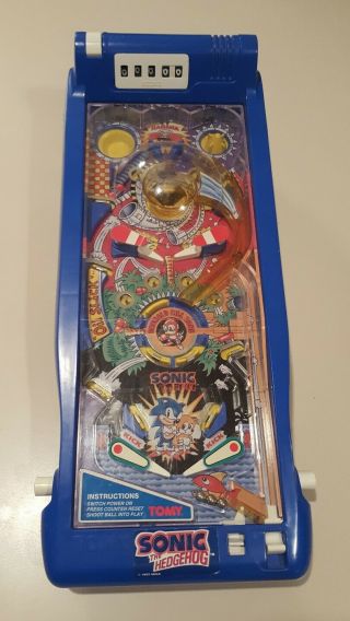 Vintage 1993 Sonic The Hedgehog Tabletop Pinball Machine Toy
