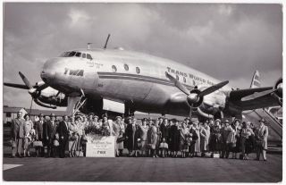 Rppc Trans World Airlines Twa Lockheed Constellation Italy Tour Group 1950 C6