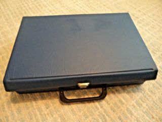 Vintage Audio Cassette Tape Storage Box Case With Carry Handle Blue