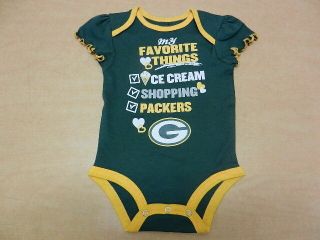 Green Bay Packers Girls One Piece Baby Outfit Size 6/9 Months