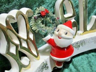 Vintage 1959 Holt Howard Santa NOEL Candle Holder Christmas Table Decor 2