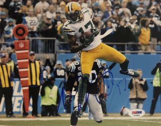 Davante Adams Signed Autographed Green Bay Packers 8x10 Photo Psa/dna