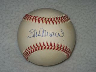 Stan Musial Autographed Nl Bill White Baseball St.  Louis Cardinals D - 2013