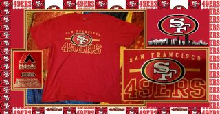 Majestic San Francisco 49ers Mens T Shirt Xl Nfl Football Stitched On Logo Patch