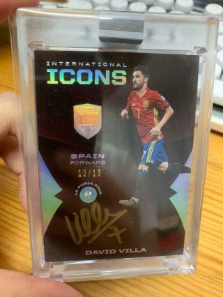 19 Panini Eminence Soccer David Villa 10/10 International Icons Spain