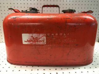 Johnson Marine Outboard Boat Motor Gas Tank In Red 6 Gallon Vintage