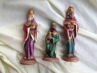 Tall Vintage Three Wise Men Figures Christmas Nativity Scene