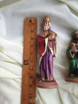 Tall Vintage THREE WISE MEN Figures Christmas Nativity scene 3