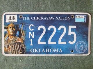 Chickasaw Nation License Plate 2225 Oklahoma Indian Tribal Native Good Number