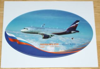 Old Aeroflot (russia) Airbus A319 Airline Sticker