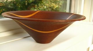 Vintage,  Hand Turned & Artist Signed 9 " Flared Bowl,  Tapered,  Striking Design
